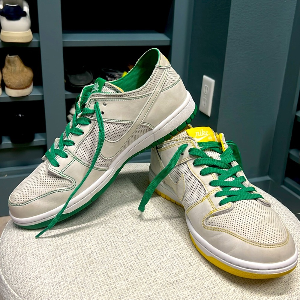 Nike Dunk Low Pro SB Ishod Wair Mismatch Yellow Green Sneakers - AUTHENTIC